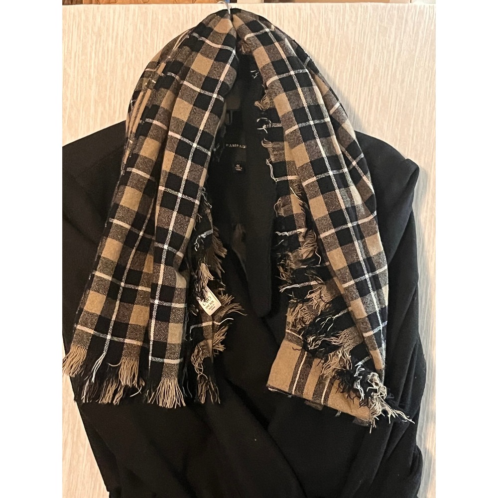 Rampage black Pea coat with‎ Women's Plaid Scarf